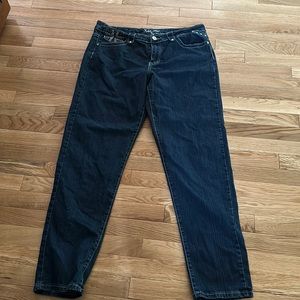 Kava size 18 jeans with rhinestones around and on pockets.